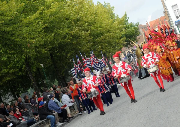 O concurso da árvore dourada, bruges, flanders — Fotografia de Stock