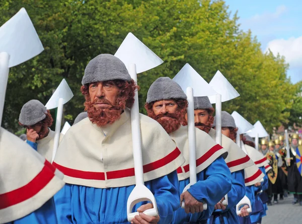 O concurso da árvore dourada, bruges, flanders — Fotografia de Stock