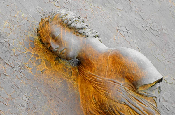 Estatua de bronce en la puerta de la iglesia, roma —  Fotos de Stock