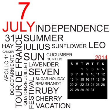 Word cloud July 2014 clipart