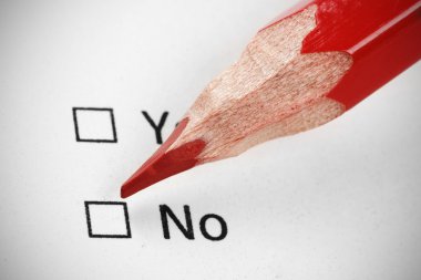 soru formu Evet ya da değil