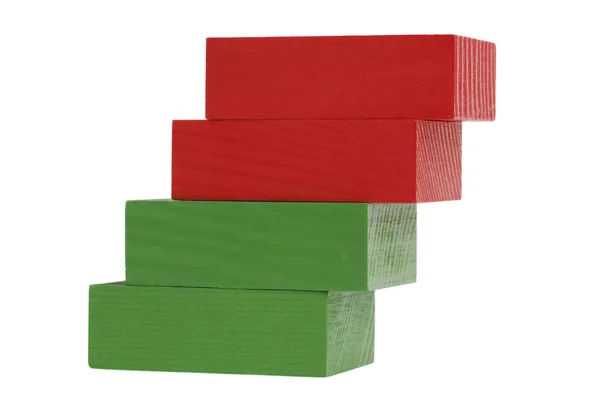 Konstrukce z dřevěné kostky barevné — Stock fotografie