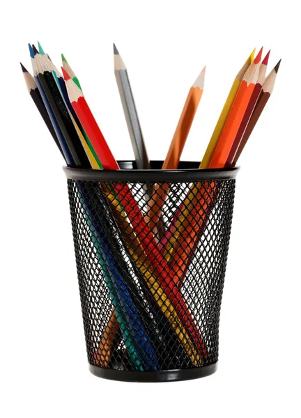Varios lápices de colores. aislado sobre el fondo blanco —  Fotos de Stock