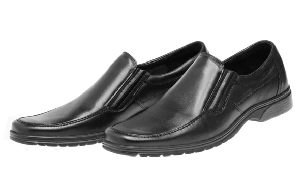 Beyaz arka plan üzerinde izole adamın siyah ayakkabı