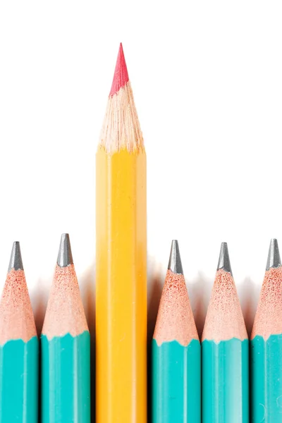 The red pencil. closeup on white — Stock Photo, Image