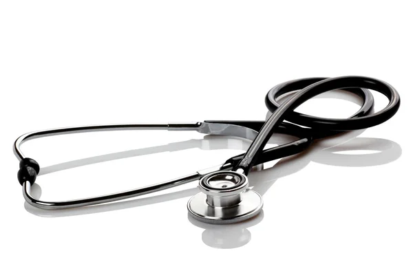 Stethoscope with shadow. Isolated on white — Stock Photo, Image