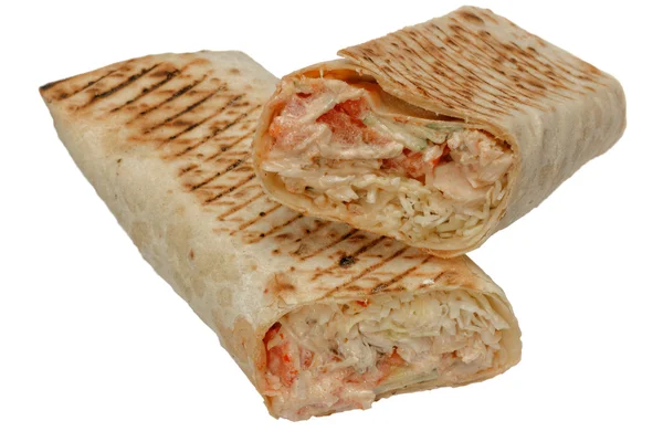 Shawarma, tortilla ya da börek kesmek — Stok fotoğraf