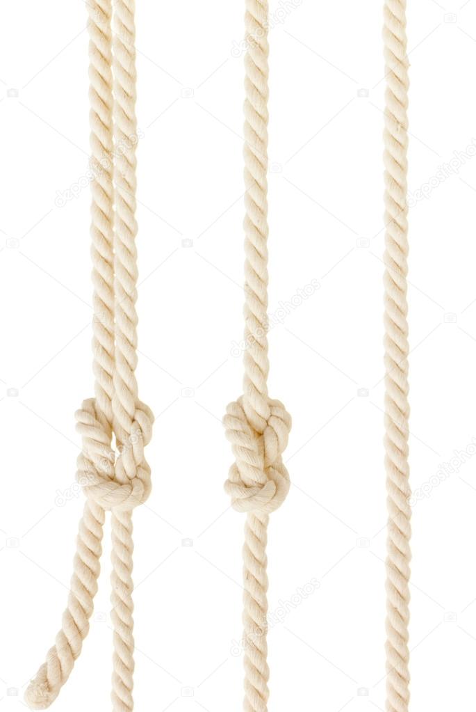 Ship ropes with knot isolated on white background — Stock Photo © vjotov  #46806371