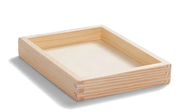 Caja de madera sobre fondo blanco — Foto de Stock
