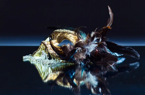 Máscara veneciana con pluma —  Fotos de Stock