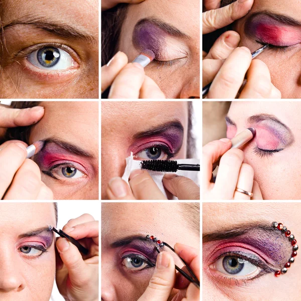 Makroaufnahmen von Augen-Make-up — Stockfoto