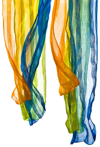 Colour scarfs isolated on a white — Stock Photo, Image