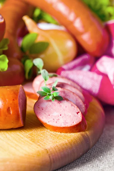 Smoked sausage — Stock Photo, Image