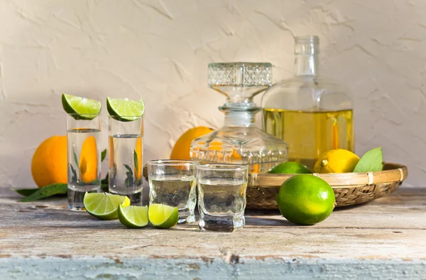 tequila and citrus fruits