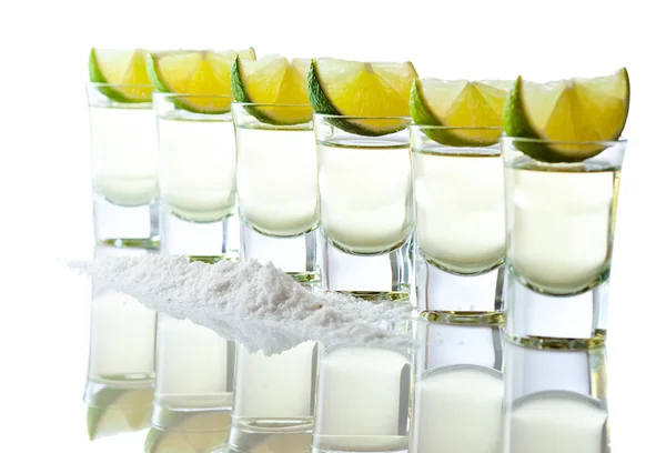 Tequila , lime and salt — Stock Photo, Image