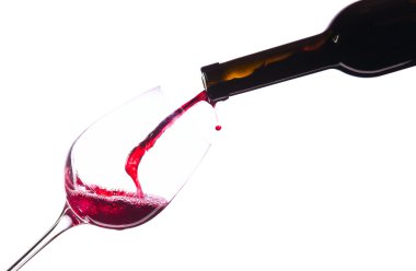 Beyaz Arkaplanda Kırmızı Şarap