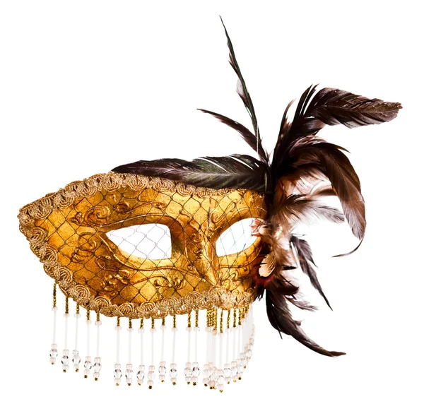 Старая венецианская маска, изолированная на белом — стоковое фото