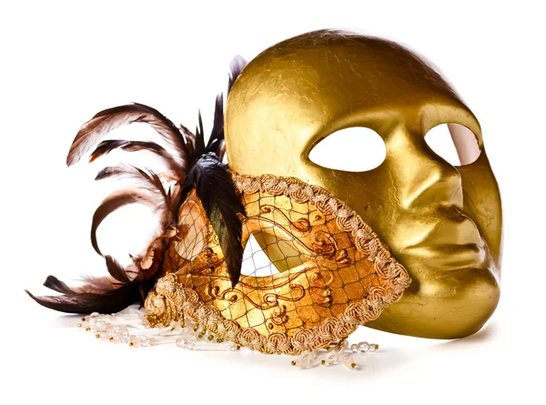 Venetian masks isolated on white — Stock Photo, Image