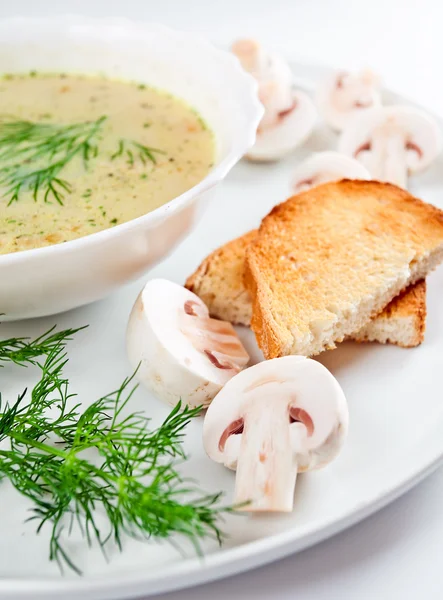 dereotu ile mantar çorbası