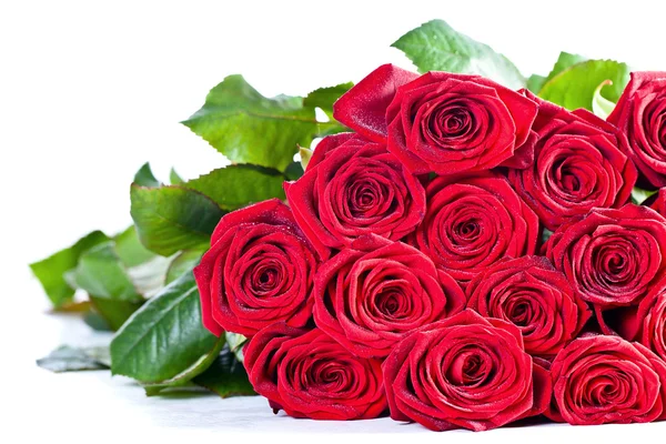 Kytice z červených růží na bílém — Stock fotografie