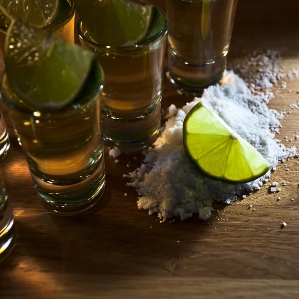 Tequila, kalk en zout — Stockfoto