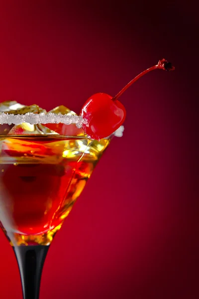 Cocktail with cherry — Stock Photo, Image