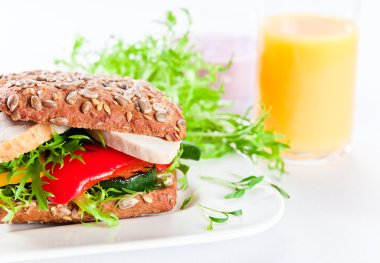 ızgara sebze ve tavuk sandviç 