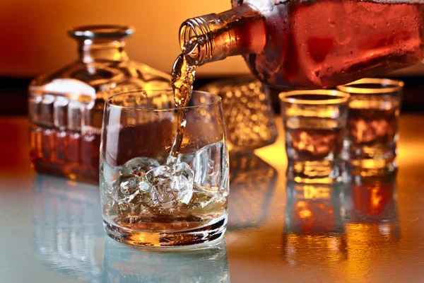 Glass with whiskey — Stock Photo, Image