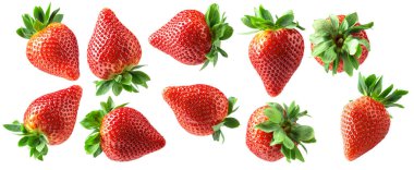 Beyaz bir arka plan üzerinde izole çilek kümesi.