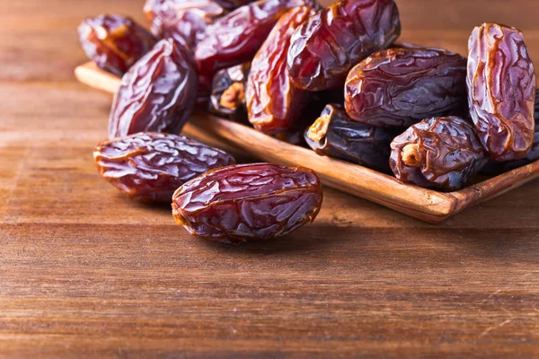 Juicy Ripe Dates Old Wooden Table — Stock Photo, Image