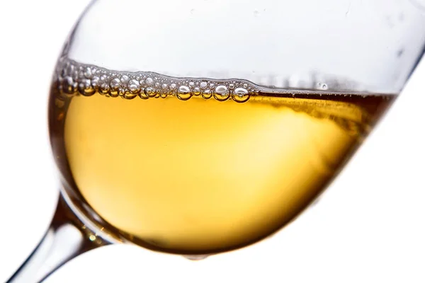 Verre Vin Blanc Isolé Sur Fond Blanc — Photo