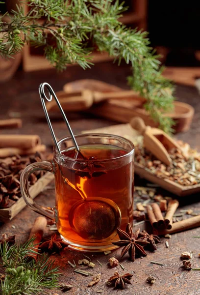 Hierbas Navideñas Con Canela Anís Hierbas Secas —  Fotos de Stock