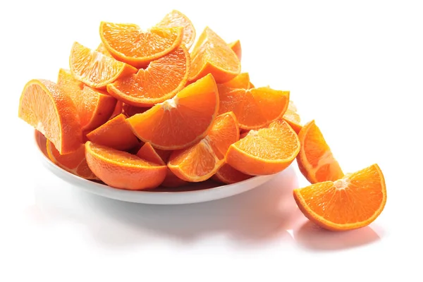 Tangerines Isolated White Reflective Background — Fotografia de Stock