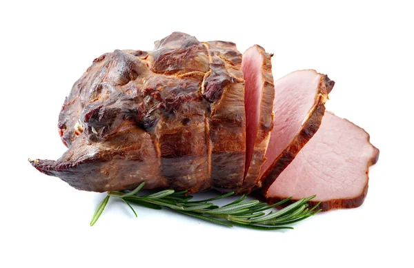 Ham Rosemary Isolated White Background — Stock Photo, Image