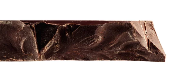 Grande Pezzo Cioccolato Fondente Isolato Uno Sfondo Bianco — Foto Stock