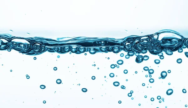 Blue Water Splash Wave Surface Bubbles Air — Stock Photo, Image