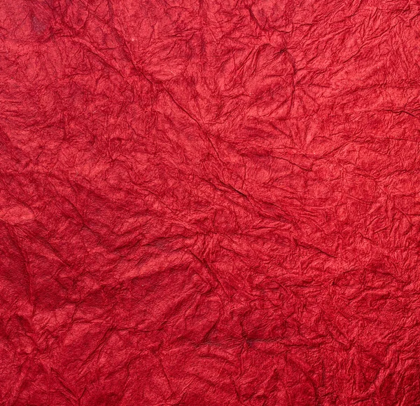Textured Crumpled Red Paper Background Top View — Stock Photo, Image