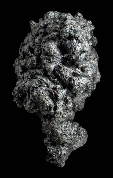Melted Grey Stone Isolated Black Background — Foto Stock