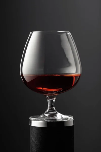 Glass Brandy Black Background — Stock Photo, Image