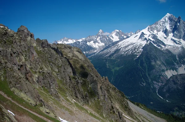 Mont-Blanc massivo — Fotografia de Stock