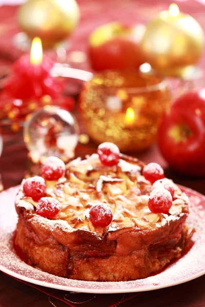 Torta di mele tradizionale per Natale — Foto Stock
