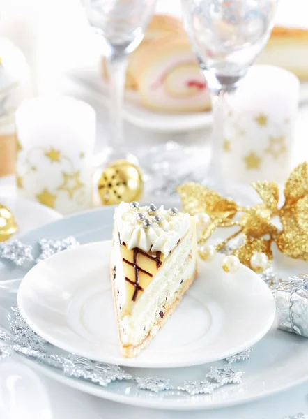 Bolo de marchpane branco para o Natal — Fotografia de Stock