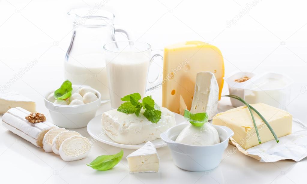 Assortment of dairy products