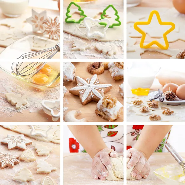 Weihnachtsbacken-Collage — Stockfoto