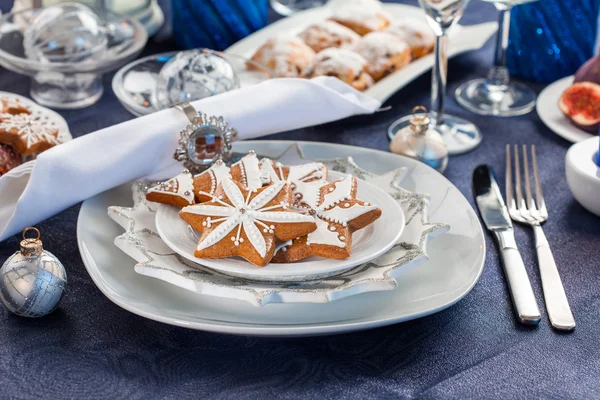 Place setting for Christmas evening — Stock Photo, Image