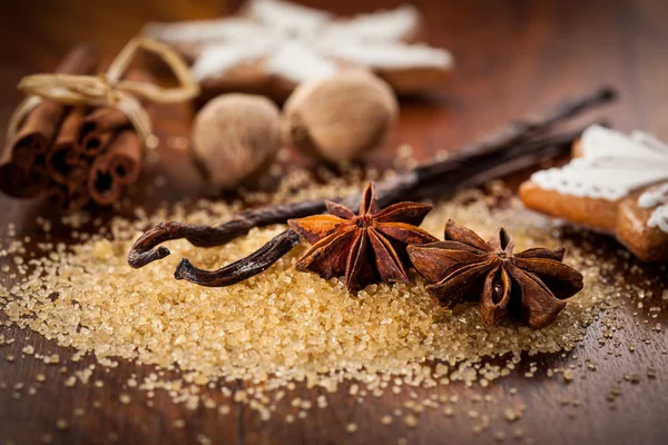 Baking ingredients and spices — Stock Photo, Image