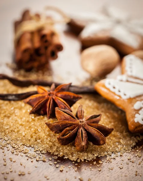 Baking ingredients and spices — Stock Photo, Image