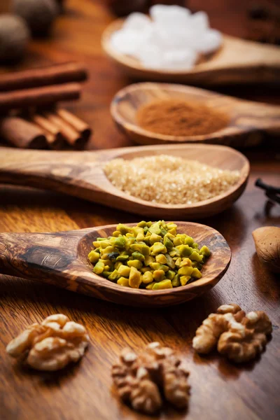 Aromatic baking ingredients for Christmas cookies — Stock Photo, Image