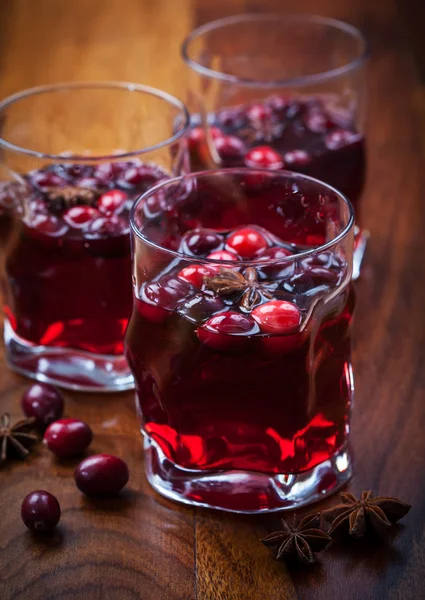 Bevanda calda con mirtilli rossi per — Foto Stock