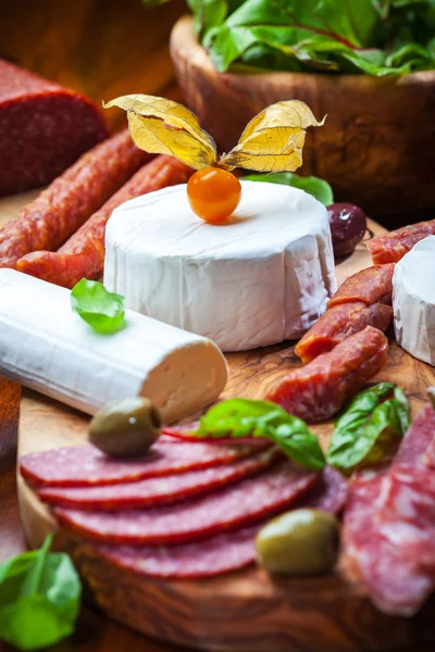 meze tabağı farklı et ve peynir ürünleri ile catering